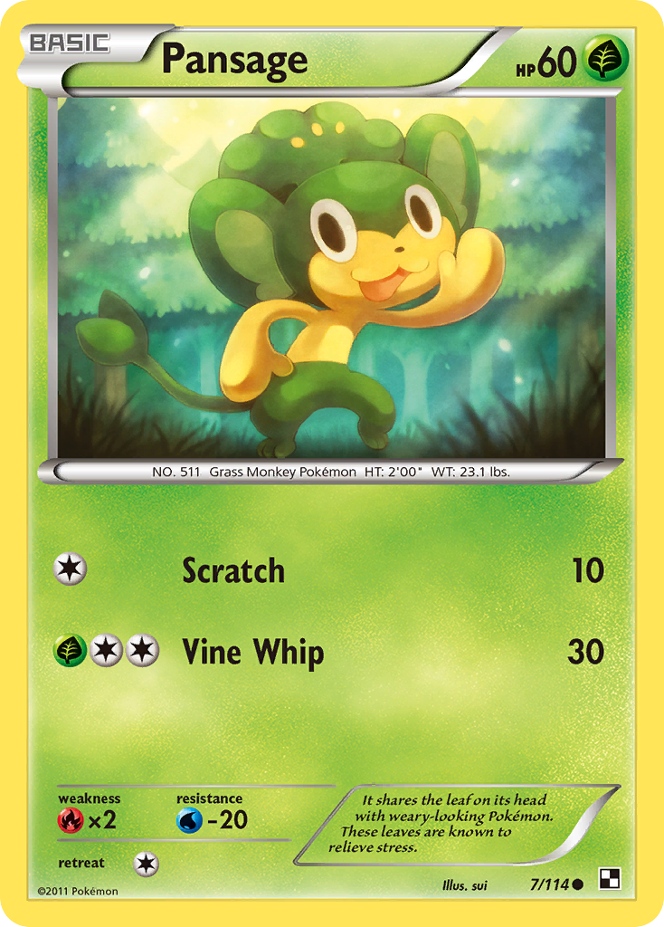 Pansage (7/114) [Black & White: Base Set] | Game Haven TX
