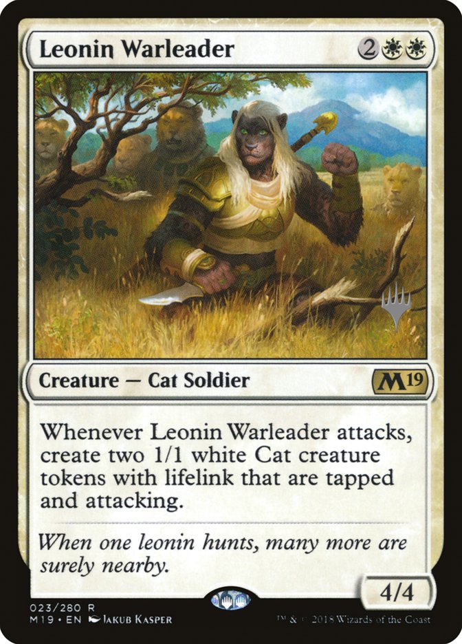 Leonin Warleader [Core Set 2019 Promos] | Game Haven TX
