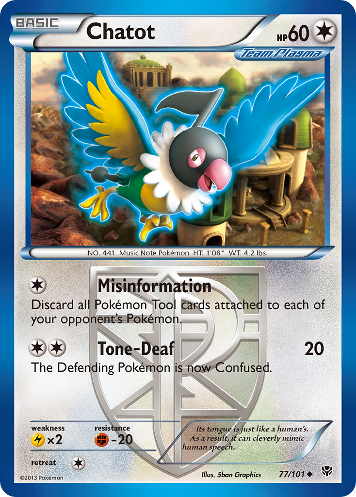 Chatot (77/101) [Black & White: Plasma Blast] | Game Haven TX