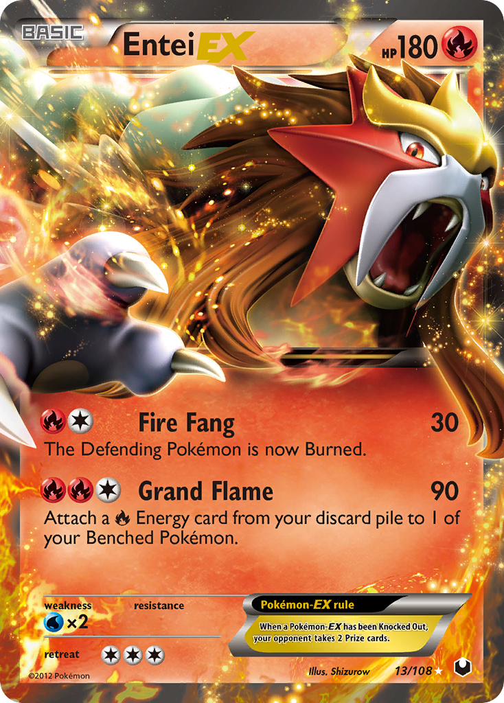 Entei EX (13/108) [Black & White: Dark Explorers] | Game Haven TX