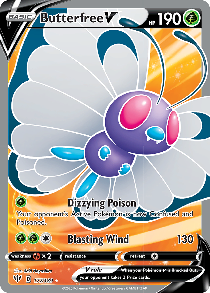 Butterfree V (177/189) [Sword & Shield: Darkness Ablaze] | Game Haven TX
