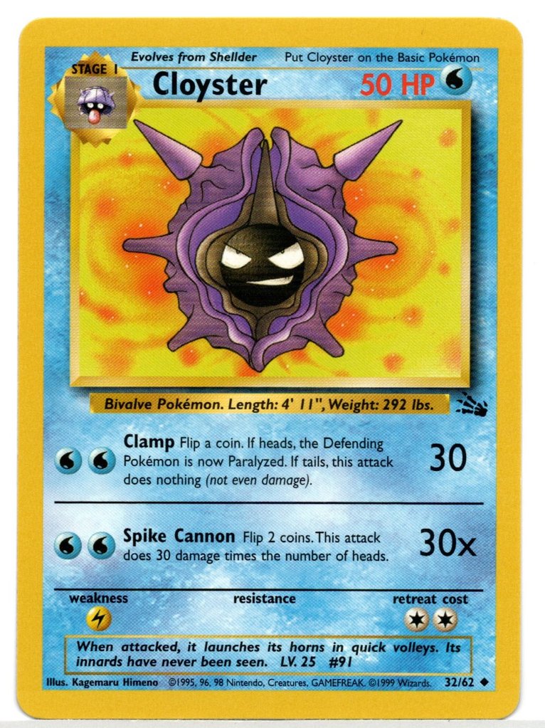 Cloyster (32/62) [Fossil Unlimited] | Game Haven TX