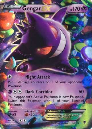 Gengar EX (34/119) (Jumbo Card) [XY: Phantom Forces] | Game Haven TX