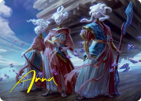 Guardians of Oboro Art Card (Gold-Stamped Signature) [Kamigawa: Neon Dynasty Art Series] | Game Haven TX
