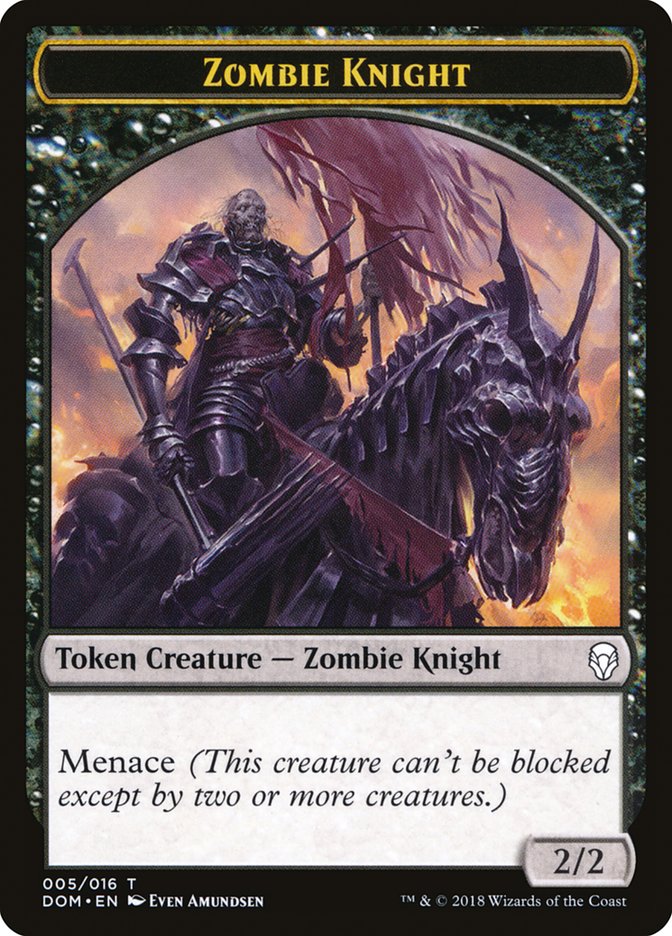Zombie Knight [Dominaria Tokens] | Game Haven TX