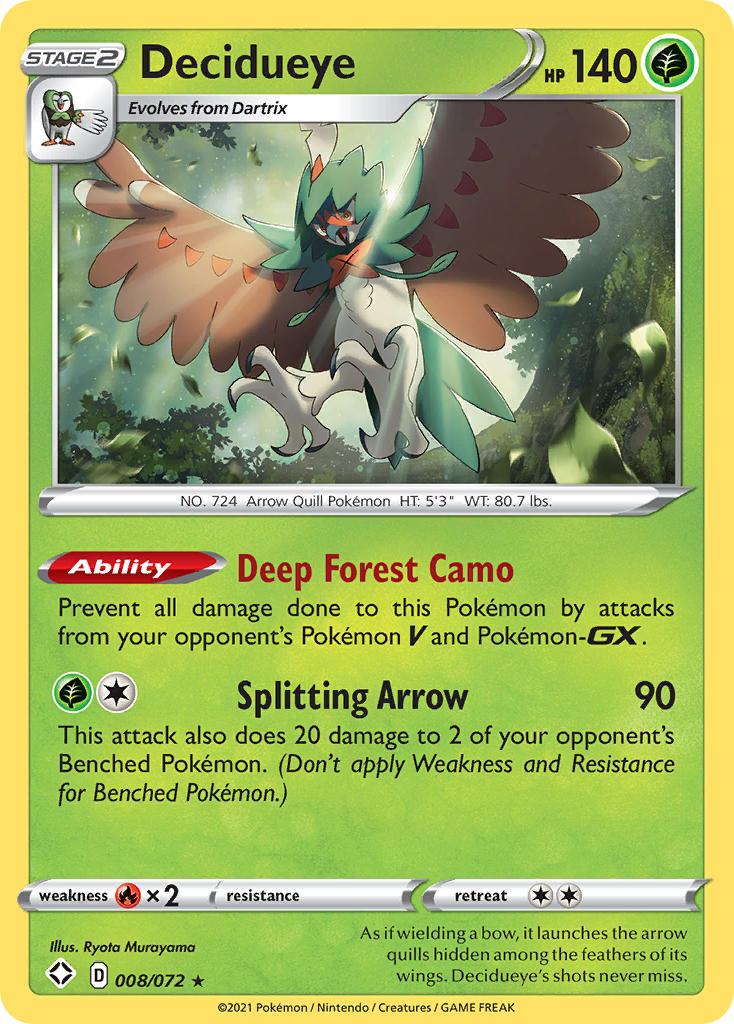 Decidueye (008/072) [Sword & Shield: Shining Fates] | Game Haven TX