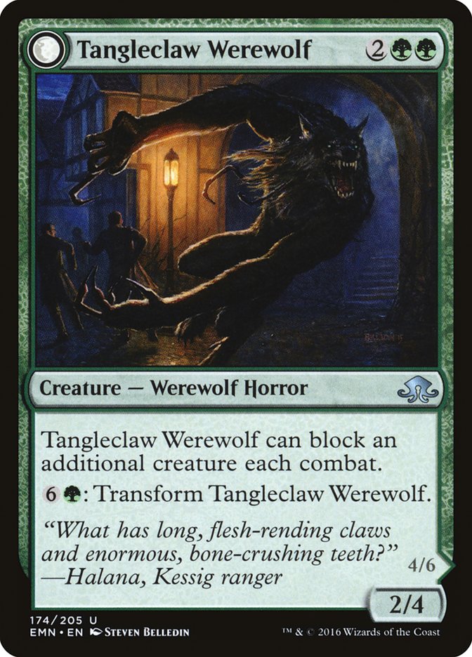 Tangleclaw Werewolf // Fibrous Entangler [Eldritch Moon] | Game Haven TX