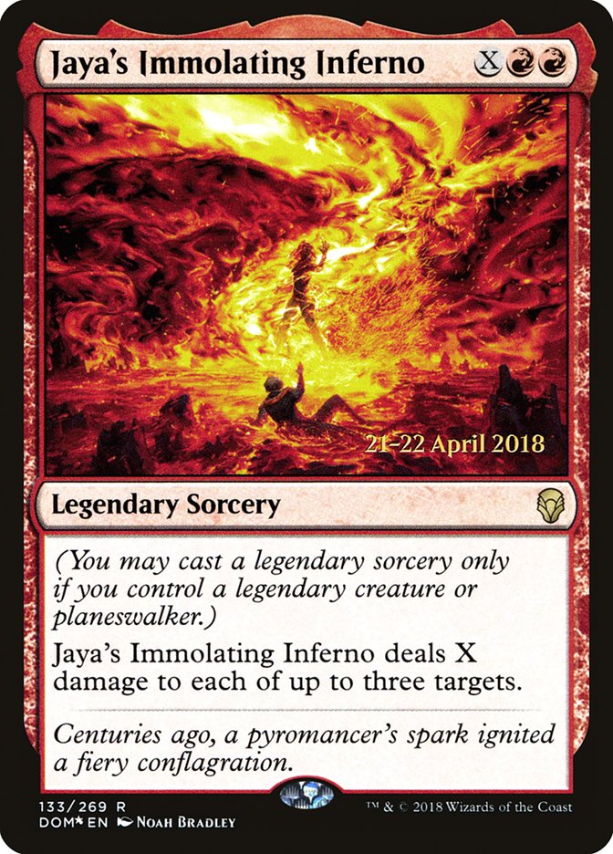 Jaya's Immolating Inferno [Dominaria Promos] | Game Haven TX