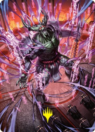 Hidetsugu, Devouring Chaos Art Card (Gold-Stamped Signature) [Kamigawa: Neon Dynasty Art Series] | Game Haven TX