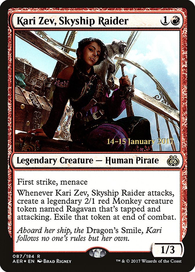 Kari Zev, Skyship Raider [Aether Revolt Promos] | Game Haven TX
