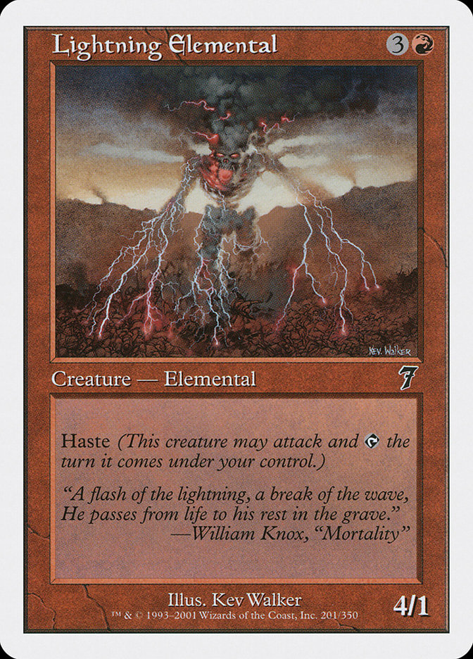 Lightning Elemental [Seventh Edition] | Game Haven TX