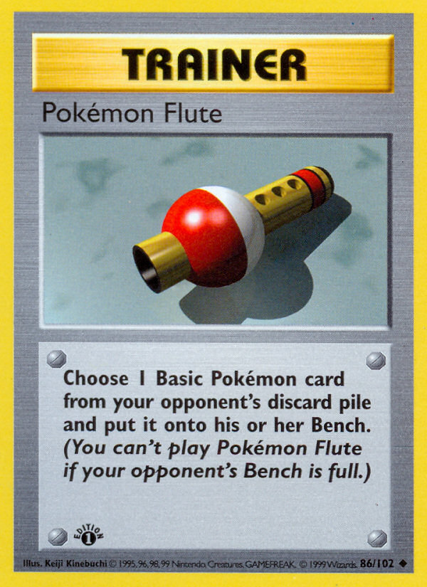 Pokemon Flute (86/102) (Shadowless) [Base Set 1st Edition] | Game Haven TX