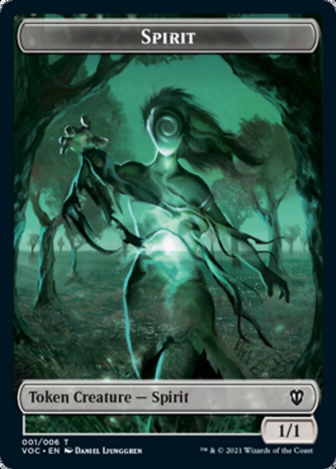 Spirit (001) // Spirit (002) Double-sided Token [Innistrad: Crimson Vow Commander Tokens] | Game Haven TX