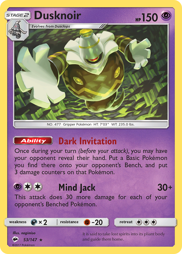Dusknoir (53/147) [Sun & Moon: Burning Shadows] | Game Haven TX