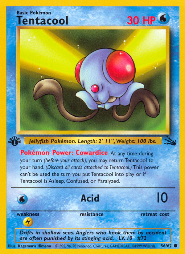 Tentacool (56/62) [Fossil 1st Edition] | Game Haven TX