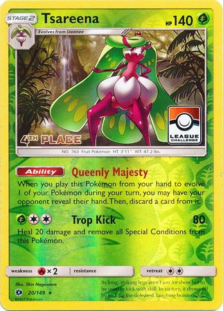 Tsareena (20/149) (League 4th Place) [Sun & Moon: Base Set] | Game Haven TX