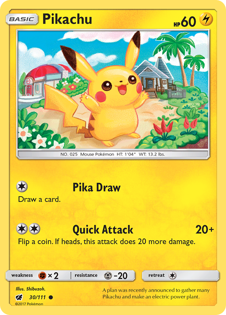 Pikachu (30/111) [Sun & Moon: Crimson Invasion] | Game Haven TX