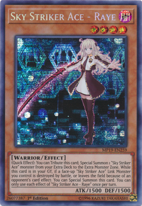 Sky Striker Ace - Raye [MP19-EN259] Prismatic Secret Rare | Game Haven TX