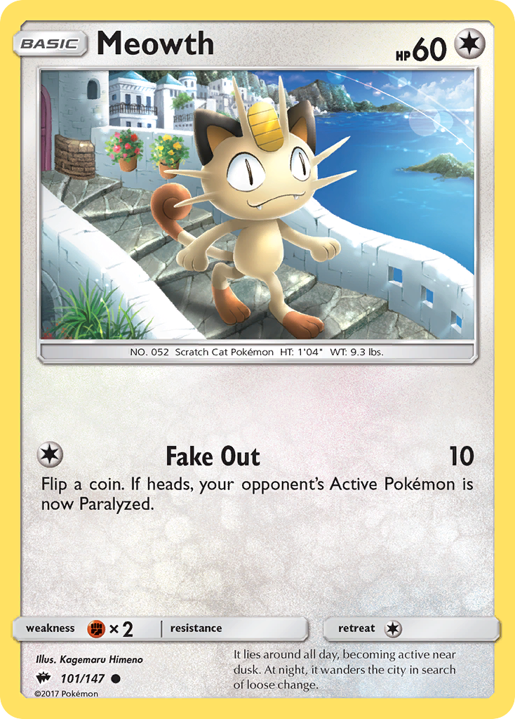 Meowth (101/147) [Sun & Moon: Burning Shadows] | Game Haven TX