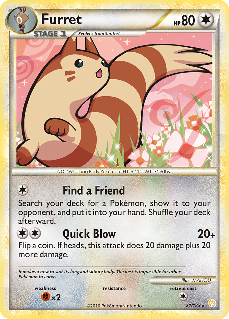 Furret (21/123) [HeartGold & SoulSilver: Base Set] | Game Haven TX
