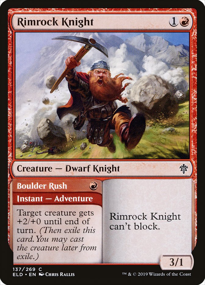 Rimrock Knight // Boulder Rush [Throne of Eldraine] | Game Haven TX