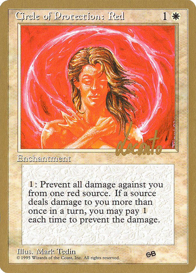 Circle of Protection: Red (Michael Loconto) (SB) (4ED) [Pro Tour Collector Set] | Game Haven TX
