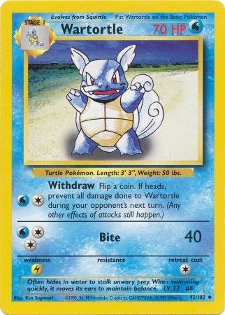 Wartortle (42/102) [Base Set Unlimited] | Game Haven TX