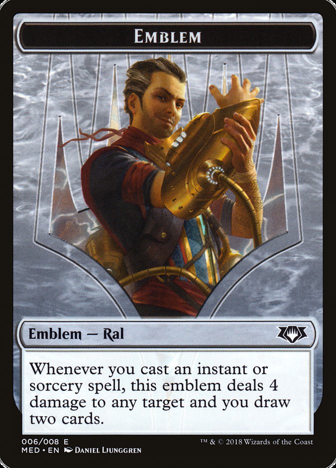 Emblem - Ral, Izzet Viceroy [Mythic Edition Tokens] | Game Haven TX