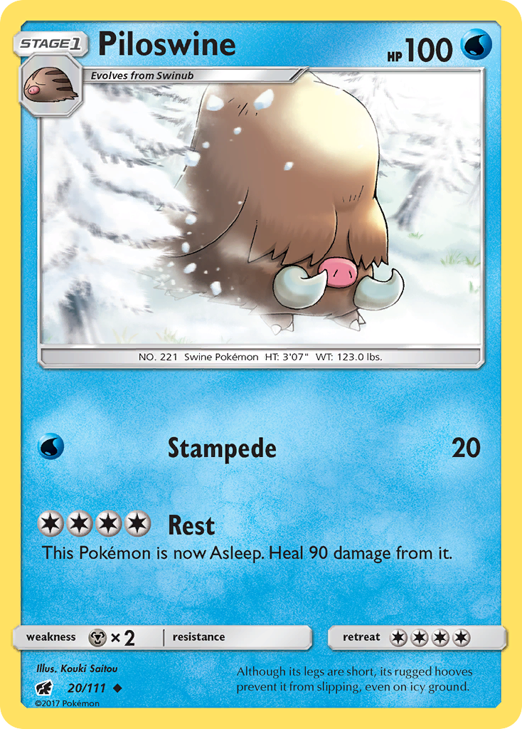 Piloswine (20/111) [Sun & Moon: Crimson Invasion] | Game Haven TX