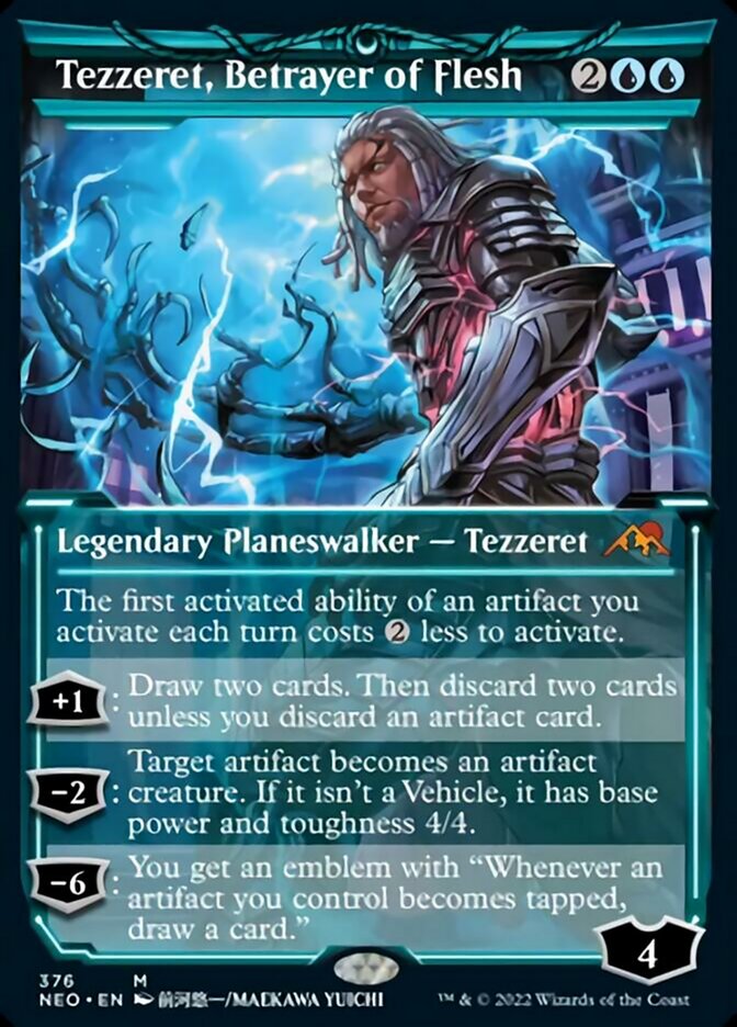 Tezzeret, Betrayer of Flesh (Showcase Soft Glow) [Kamigawa: Neon Dynasty] | Game Haven TX