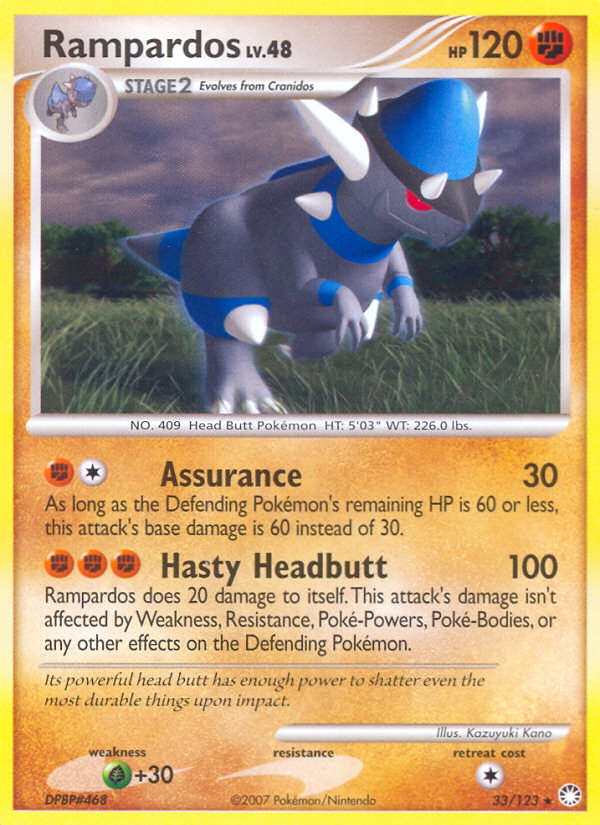 Rampardos (33/123) [Diamond & Pearl: Mysterious Treasures] | Game Haven TX