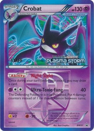 Crobat Team Plasma (BW51) (Staff Prerelease Promo) [Black & White: Black Star Promos] | Game Haven TX