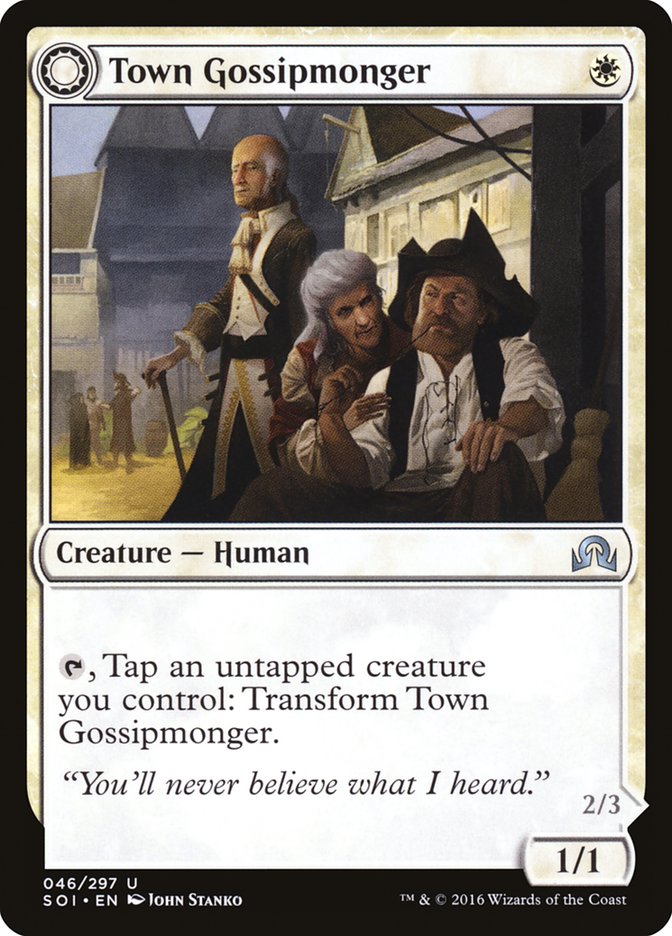 Town Gossipmonger // Incited Rabble [Shadows over Innistrad] | Game Haven TX