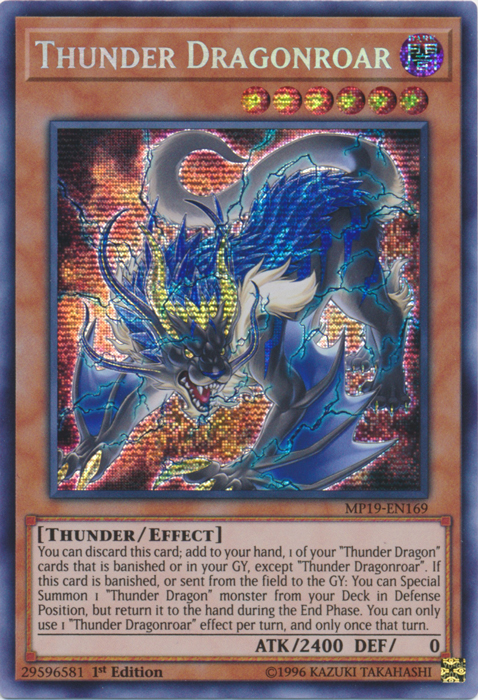 Thunder Dragonroar [MP19-EN169] Prismatic Secret Rare | Game Haven TX