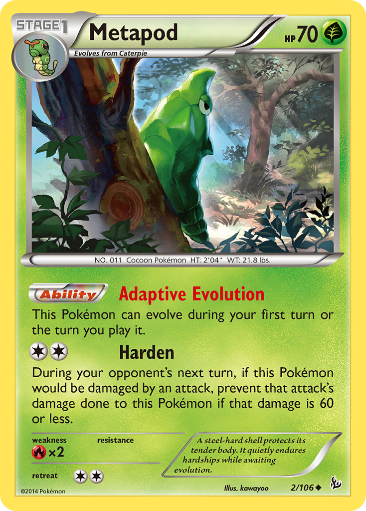 Metapod (2/106) [XY: Flashfire] | Game Haven TX