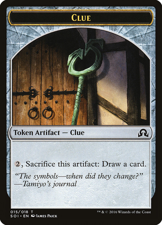 Clue (015/018) [Shadows over Innistrad Tokens] | Game Haven TX