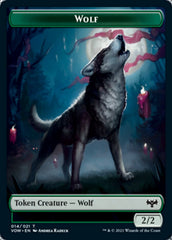 Human (001) // Wolf (014) Double-sided Token [Innistrad: Crimson Vow Tokens] | Game Haven TX