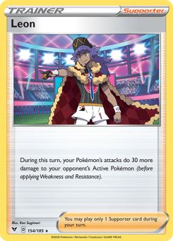 Leon (154/185) [Sword & Shield: Vivid Voltage] | Game Haven TX