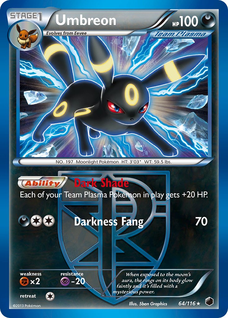 Umbreon (64/116) (Moltres Legendary Battle Deck) (Theme Deck Exclusive) [Black & White: Plasma Freeze] | Game Haven TX