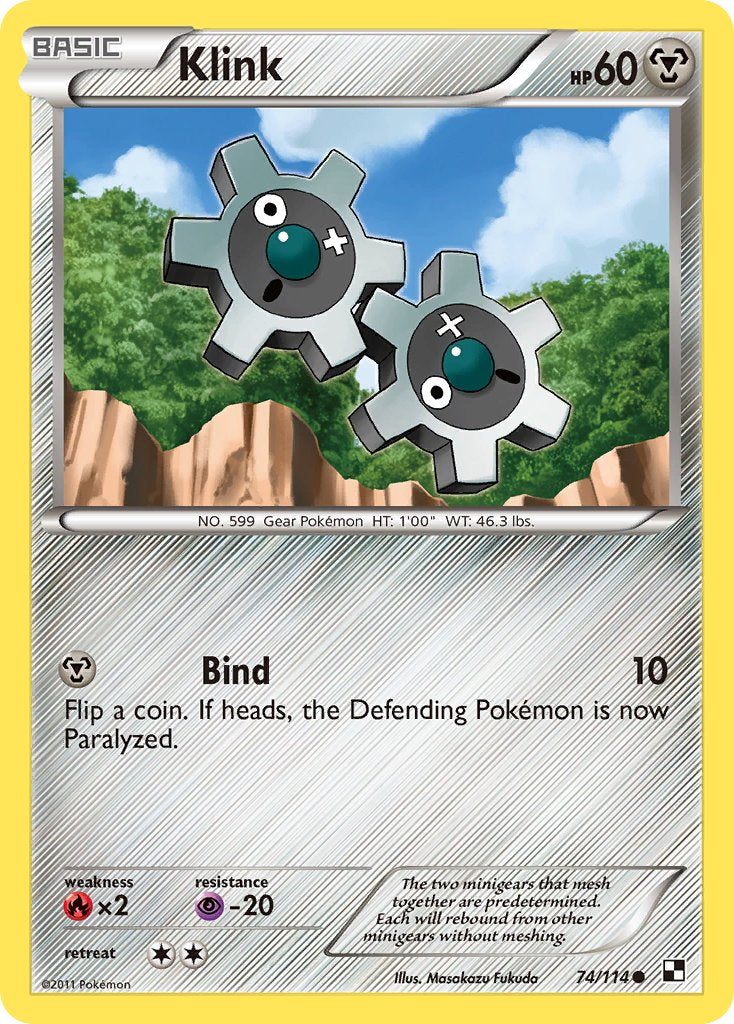 Klink (74/114) (Cracked Ice Holo) (Blister Exclusive) [Black & White: Base Set] | Game Haven TX