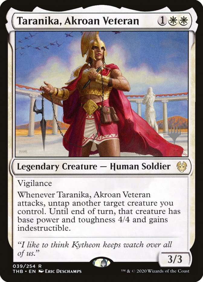 Taranika, Akroan Veteran (Promo Pack) [Theros Beyond Death Promos] | Game Haven TX