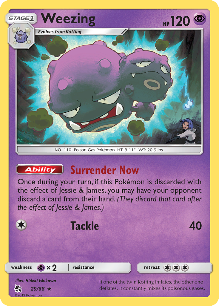 Weezing (29/68) [Sun & Moon: Hidden Fates] | Game Haven TX