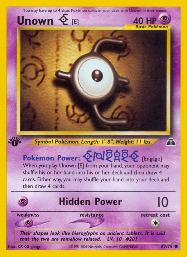 Unown [E] (67/75) [Neo Discovery 1st Edition] | Game Haven TX