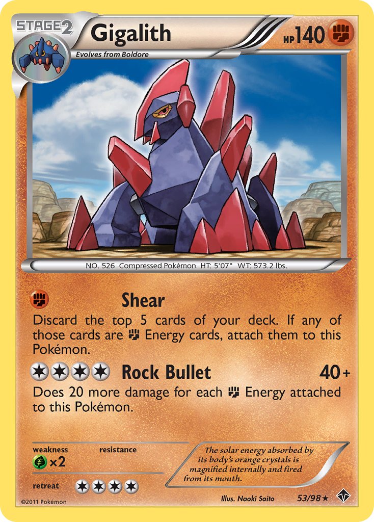 Gigalith (53/98) (Cracked Ice Holo) (Blister Exclusive) [Black & White: Emerging Powers] | Game Haven TX