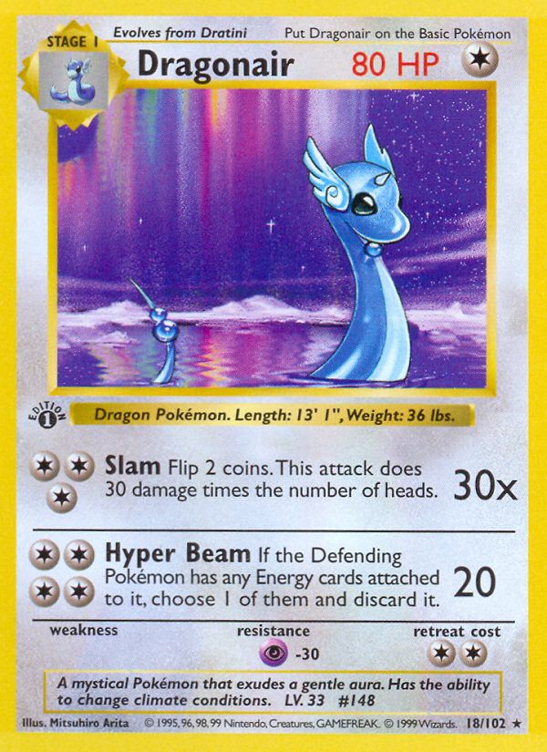 Dragonair (18/102) (Shadowless) [Base Set 1st Edition] | Game Haven TX