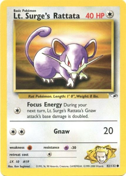 Lt. Surge's Rattata (82/132) [Gym Heroes Unlimited] | Game Haven TX