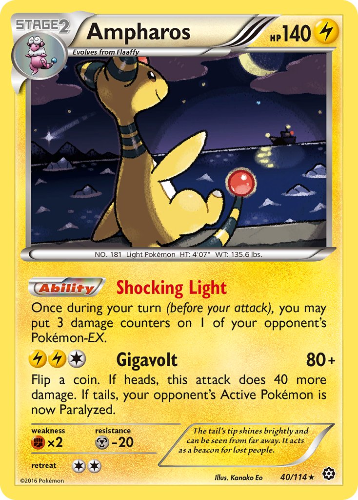 Ampharos (40/114) (Theme Deck Exclusive) [XY: Steam Siege] | Game Haven TX