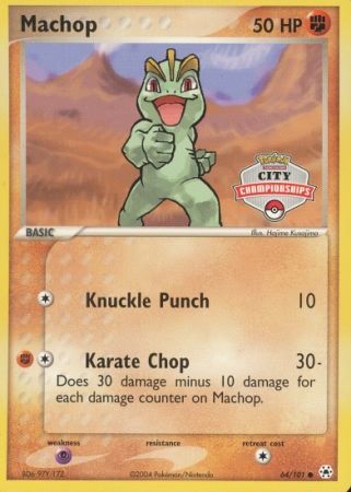 Machop (64/101) (City Championship Promo) [EX: Hidden Legends] | Game Haven TX