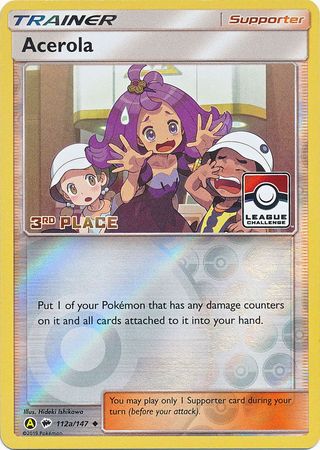 Acerola (112a/147) (League Promo 3rd Place) [Sun & Moon: Burning Shadows] | Game Haven TX