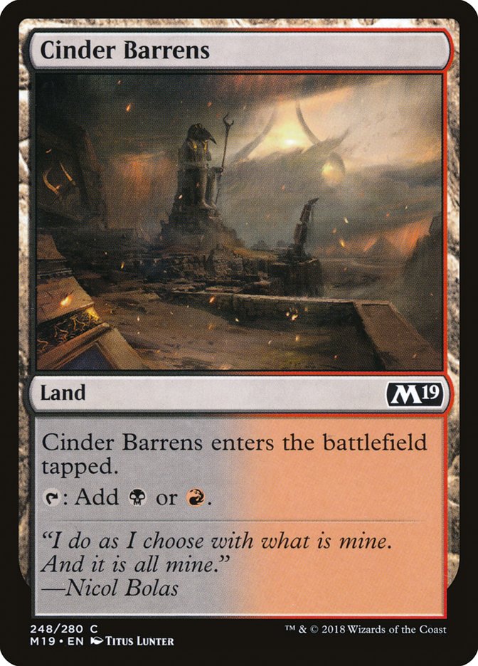 Cinder Barrens [Core Set 2019] | Game Haven TX